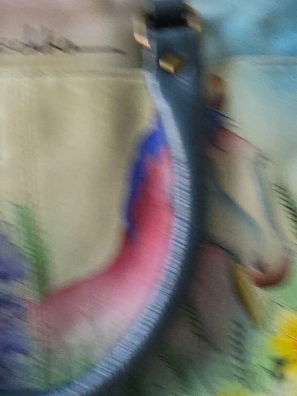 Colorful Horse Art Laptop Sleeve - Green.nwot Single Leather Handle